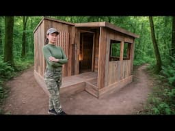 Building a Wooden House in 12 Days / Off Grid Log Cabin / Full Video