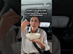CAREAL: best new breakfast hack  // #shorts #waze #cereal #roadtrip #breakfasthacks #morningcommute