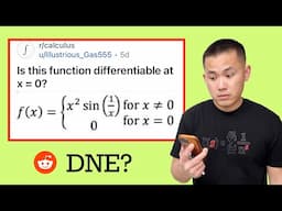 Is this function differentiable at x=0? Derivative of f(x)=x^2*sin(1/x)? Reddit r/calculus
