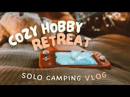solo camping with my cozy hobbies 🏕️ rainy car camping vlog