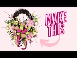 How To Make a Spring Hydrangea Grapevine Wreath from Scratch