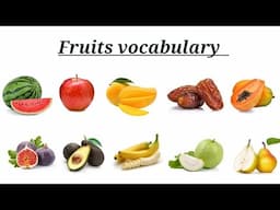 Fruits vocabulary in English, fruits names spellings English to Telugu tutorials