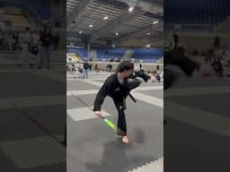 First place performance at martial arts tournament.