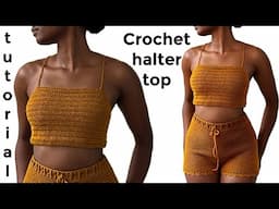 Quick and Easy crochet halter top tutorial for beginners (ALL SIZES)