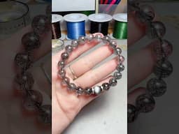 DIY POWER BRACELET - Black Tourmalated Quartz × Silver Obsidian #diy #diycrafts #jewelry
