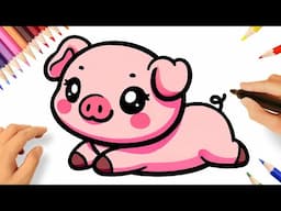 CÓMO DIBUJAR UN CERDITO FÁCIL 🐷💟