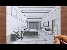 How to Draw a Room in 1 Point Perspective