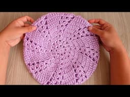 💰100% SUPER FACIL Hermoso Gorro Boina TEJIDA A CROCHET PASO A PASO