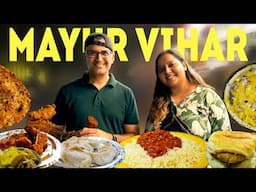 Ep - 15, Mayur Vihar Ph 1 Street Food Walk l Suji Momo + Chaap hi Chaap + Aunty Vada Pav + Hot chips