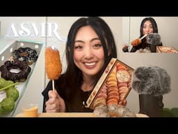 I Tried ASMR for the First Time 🎉 (in 5 years) | Korean Cheese Hotdog, Macarons, Mochi Donut