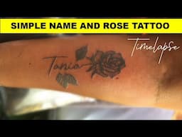 FULL PROCESS OF GETTING NAME AND ROSE FLOWER TATTOO |Timelapse #tattooinkenya