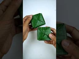 Cool banana leaf cups to show off your yummy treats 🍃😋 #BananaLeaf #Crafts #leafcraft
