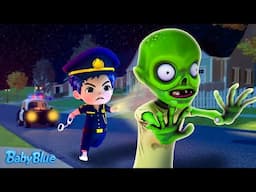 Zombie in the City! | Monster Police Song | Baby Blue Kids Songs & Nursery Rhymes | Minibus