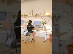 a calm work from home morning ritual • clean space leads to a clear mind 🍵#asmr #morningroutine