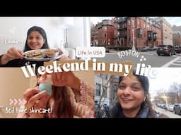 Weekend in my life living in Boston | self-care, cooking & reset | Mahek Parekh