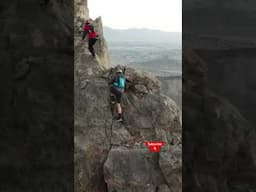 Climbing the NARROW RIDGE on Summerlin Peak in Las Vegas #climbing #explore #views #shorts #climb