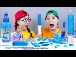 Blue dessert jelly Mukbang DONA