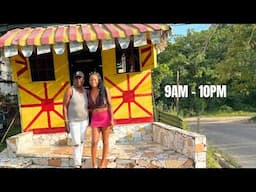 DAY IN THE LIFE AS A BAR OWNER IN JAMAICA, outdoor fish cooking, Montego Bay, beach swimming vlog &