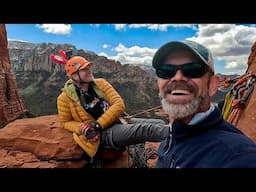 Climbing the Queen Victoria spire in Sedona, Arizona
