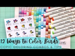 A Dozen Ways to Color Birds | Lawn Fawn NEW RELEASE | Copic Marker Coloring Combos & Tips