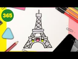 How to Draw a Cute Eiffel Tower Step by Step – Kawaii Drawing Tutorial