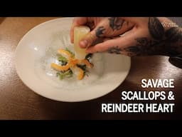 SCALLOPS & Smoked REINDEER HEART at 1 Michelin star SAVAGE Restaurant in Oslo