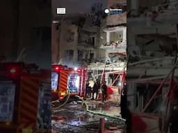 Emergency workers respond to Iranian missile attack on Telv Aviv | #shorts #iran #israel #telaviv
