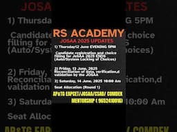 Josaa counseling 2025