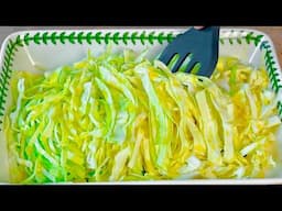 It’s so crunchy and delicious! Cabbage made this way is better than meat! Easy cabbage recipe