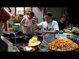 Amazing Cooking Skills of a Chinese Restaurant Chef! Seafood Fried Rice & Stir-fried Noodles