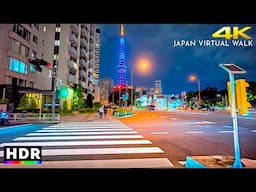 Japan: Tokyo Tamachi to Daimon, Summer Night Walk • 4K HDR