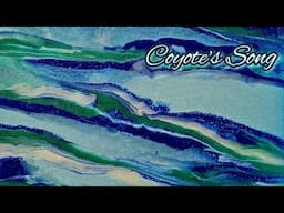 Coyote's Song ✨️ Modern Minimal Acrylic Pearl Green Experiment on Greenish Blue Base!