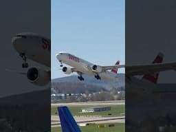 SWISS B777 HB-JNL Takeoff at Zurich 14 #shorts  #aviation #b777300er  #avgeek