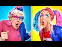 🎨 Painting Challenge! Child vs Harley Quinn vs Granny – Who Will Win? 😱🖌️