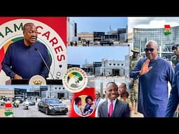 Watch Prez Mahama Gorgeously arrives, Donates his 6months Salary as he launches Mahama Cares at UGMC