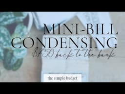 mini bill condensing | $750 back to the bank | cash condensing | christmas & vacation savings