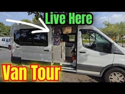 Living in a Van Tour - CHEAP OFF GRID LIVING