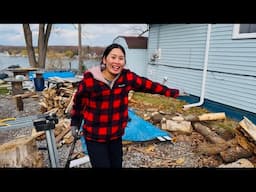 My First Bike Ride in Michigan, USA - Chopping Wood, Cleaning Backyard 🇺🇸🇻🇳