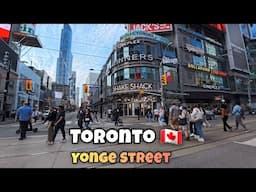 Toronto 🇨🇦 Saturday Yonge Street Downtown Walking Tour Canada 4k