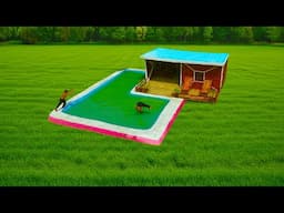 Secret Bamboo House with Pool in the Jungle Fields!😲🌾🏊‍♂️
