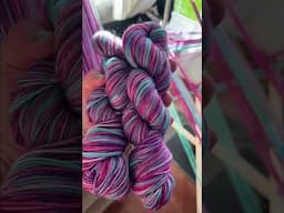 The process from bare yarn to having it knit up never gets old. #handdyedyarn #selfstripingyarn