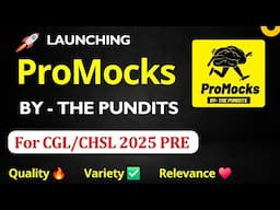 ProMocks by THE PUNDITS for SSC CGL/CHSL 2025 PRE Exam #ssccgl2025