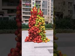 Create humanoid vegetable and fruit characters🍌🥒 stand up, moving and fall down... #shorts