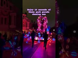 Following Paint the Night parade up Main Street #disneyland #paintthenight #electricalparade #disney