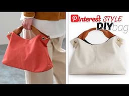 DIY Tote Canvas Bag Pin Design making at home Handbag Tutorial