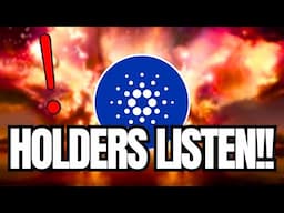 CARDANO (ADA) HOLDERS THIS IS SOMETHING YOU SHOULD NOT BE IGNORING !! | CARDANO NEWS TODAY‼️