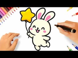 HOW TO DRAW A CUTE BUNNY EASY❤️🌟🎈