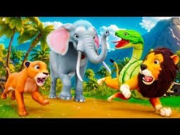 Elephant Saves Lion King from Snake Attack in the Most Epic Wildlife Adventure!