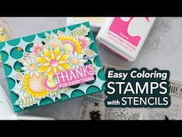 Easy Coloring Stamps with Stencils! Using Simon Says Stamp's New Release