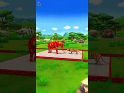 Lava Woolly Mammoth Elephant  Vs Tiger Itself Fight Prehistoric Mammals #animals #shorts #3d